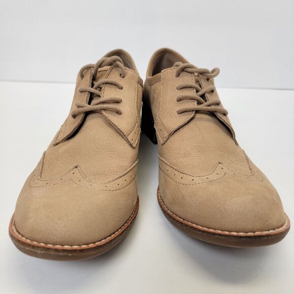 Giani Bini Womens Tan Low Heel Wingtip Lace-up Oxford Retro Brogues Shoes 8 - Picture 4 of 10